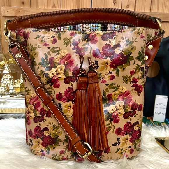 Patricia Nash Vintage Floral Leather Bag with Detachable Crossbody Strap - Picture 2 of 14